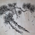 Chen Hangfeng, Don’t Move, cut plastic shopping bags, acrylic paint, glue, pins, sensor, and board,120 x 100x 4cm, 2011 