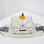 Hats for the Contemporary Literati: Hat for Cutting Thru Delusion (True/False), calligrapher's felt, wire and glass, 63 x 15 x 12 cm, 2012