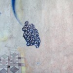 What is Revealed by the Tide No. 1, ink, watercolor, mineral pigment, tea water, gold powder, xuan paper, 520 x 33 cm, 2012