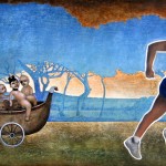 Felix Wunderlich, Runner, oil on canvas, 45 x 81cm, 2002