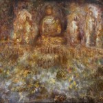 孙健伟 . 万众朝圣，油画，丙烯，塑形胶，200 x 160cm, 2011