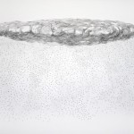 陈熹，雨夹雪风沙，水彩纸上铅与墨，50 X 70cm, 2011