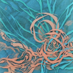 Monika Lin, 混合景观 3号, 树脂和丙烯、墨、石膏丸 复制在木板上的石膏片, 30 × 40 cm, 2012