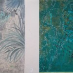 Portrait Practice, Op.56, "mit dir" (With You), acrylic, mineral pigment, pencil, digital print, A4 paper, rice paper, 66 x 33cm, 2011, (Christoph Esser)