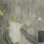 夜莺 (局部), 墨水, 水彩, 矿物颜料, 茶叶水, 金粉, 宣纸, 2010