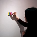 黄颂恩，"我想我想你了"，便条贴 4s, 墨在彩色便条贴上，2011