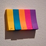Magdalen Wong, "I Think I Missed You," stickies 4s, ink on color stickles, 2011
