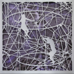 边亦中，“勒夫特”，92 cm W x 91 cm H，剪纸3M反射胶卷剪纸层压在涂墨日本纸上, 2013