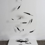 Maya Kramer, “沉重的雨，” 装置，煤，金属丝，磁铁，140 x 82 x 82cm,2013

