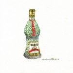 Zhang Hao Renowned Spirits No.6,  watercolor and pencil on paper, 15.5cm x 17.5, 2012