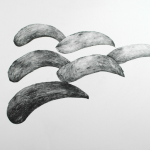 Chen Xi, Six Drops, pencil and ink on Fabriano paper, 50 x 76 cm, 2010